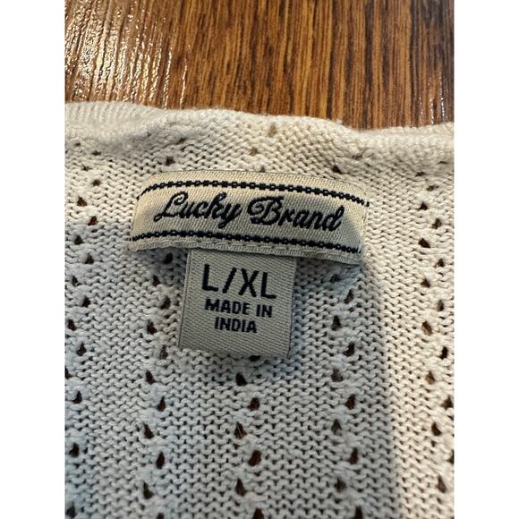 Lucky Brand Women's Embroidered Cap Sleeve Tunic Top Ivory Size XL Boho Chic - Picture 4 of 8